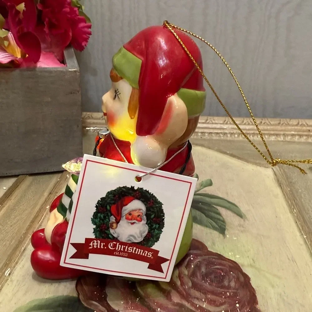 Mr. Christmas Follow the Magic Lighted Elf Ornament